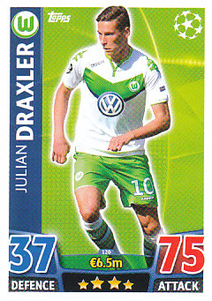 Julian Draxler VfL Wolfsburg 2015/16 Topps Match Attax CL #120